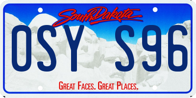 SD license plate 0SYS96