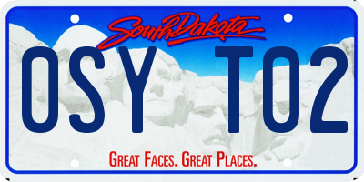 SD license plate 0SYT02
