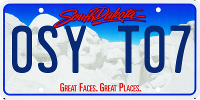 SD license plate 0SYT07