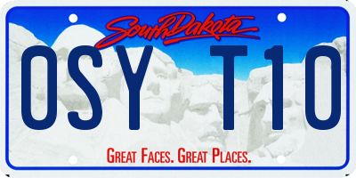 SD license plate 0SYT10
