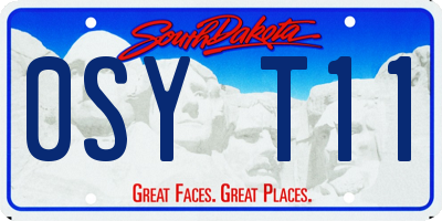 SD license plate 0SYT11