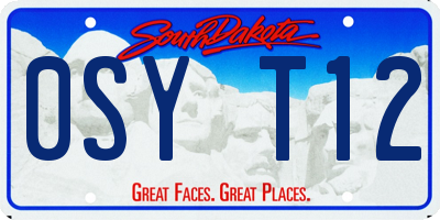 SD license plate 0SYT12