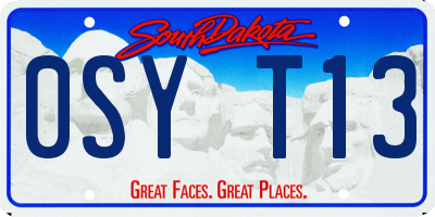 SD license plate 0SYT13