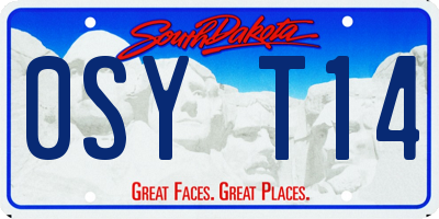 SD license plate 0SYT14