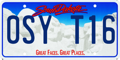 SD license plate 0SYT16