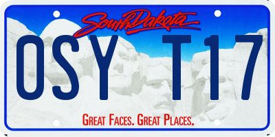 SD license plate 0SYT17