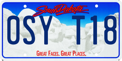 SD license plate 0SYT18