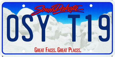 SD license plate 0SYT19