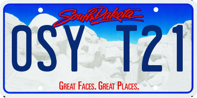 SD license plate 0SYT21