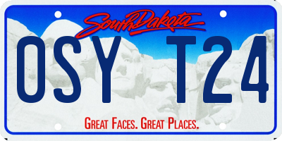 SD license plate 0SYT24