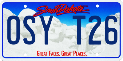 SD license plate 0SYT26