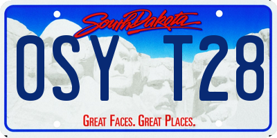 SD license plate 0SYT28