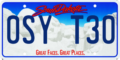 SD license plate 0SYT30