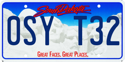 SD license plate 0SYT32