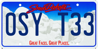 SD license plate 0SYT33