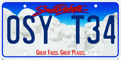 SD license plate 0SYT34