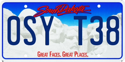 SD license plate 0SYT38