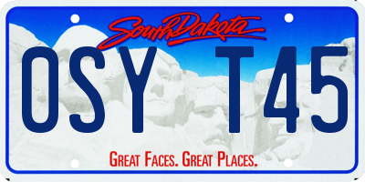 SD license plate 0SYT45