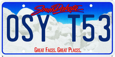 SD license plate 0SYT53