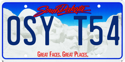 SD license plate 0SYT54