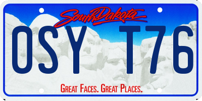 SD license plate 0SYT76