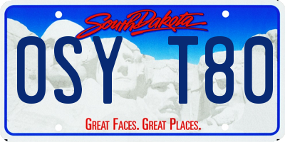 SD license plate 0SYT80
