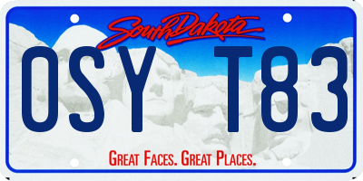 SD license plate 0SYT83