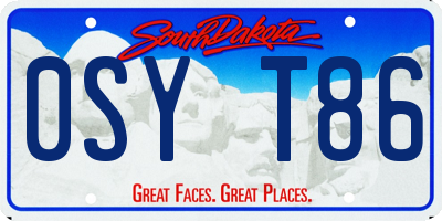 SD license plate 0SYT86