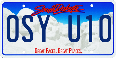 SD license plate 0SYU10