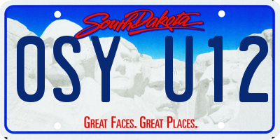 SD license plate 0SYU12