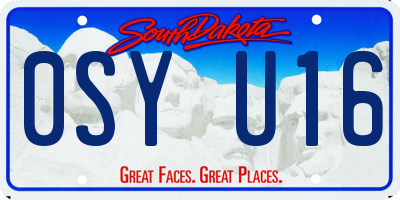 SD license plate 0SYU16