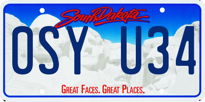 SD license plate 0SYU34