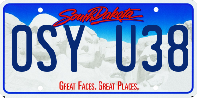 SD license plate 0SYU38