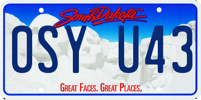 SD license plate 0SYU43