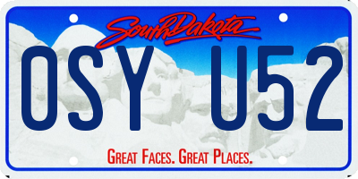 SD license plate 0SYU52