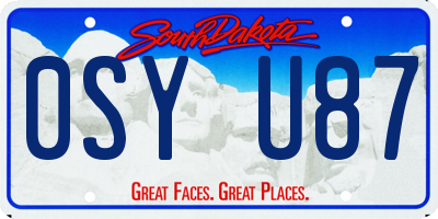 SD license plate 0SYU87