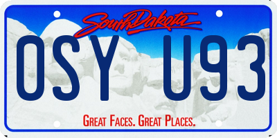 SD license plate 0SYU93