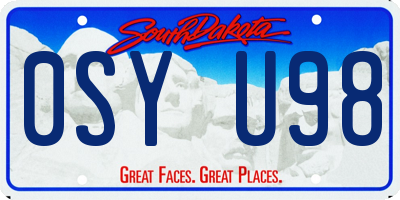 SD license plate 0SYU98