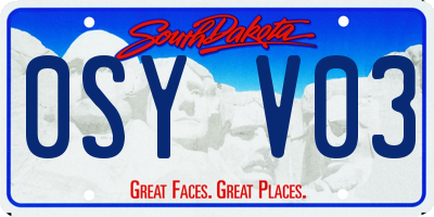 SD license plate 0SYV03