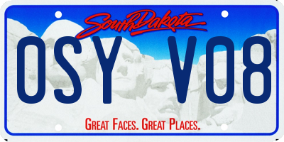 SD license plate 0SYV08