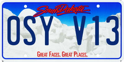 SD license plate 0SYV13