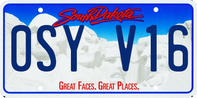SD license plate 0SYV16