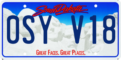 SD license plate 0SYV18