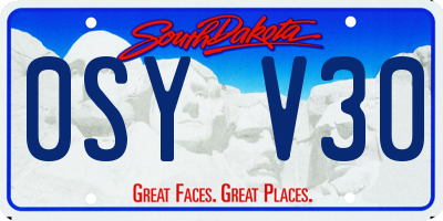 SD license plate 0SYV30