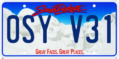 SD license plate 0SYV31