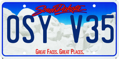 SD license plate 0SYV35