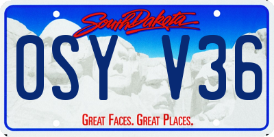 SD license plate 0SYV36