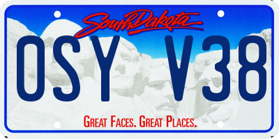 SD license plate 0SYV38
