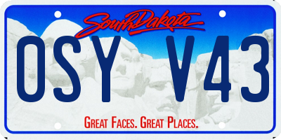 SD license plate 0SYV43
