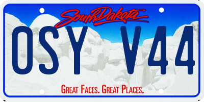 SD license plate 0SYV44